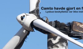 fire at the  top of a windmill for  renewable electric energy production