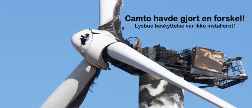 fire at the  top of a windmill for  renewable electric energy production